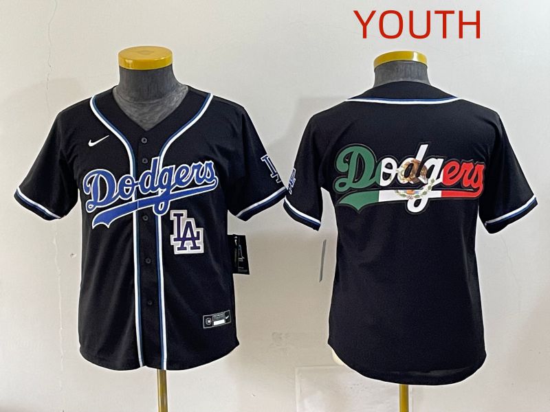 Youth 2025 Los Angeles Dodgers Blank Black Three generations Fashion Nike MLB Jersey style 16